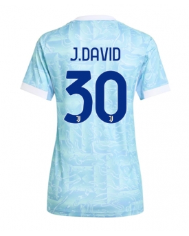Billige Fotballdrakt Juventus Jonathan David #30 Replika Bortedrakt Dame 2025-26 Kortermet